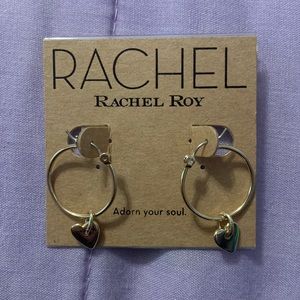 Rachel Roy Heart Hoop Earrings